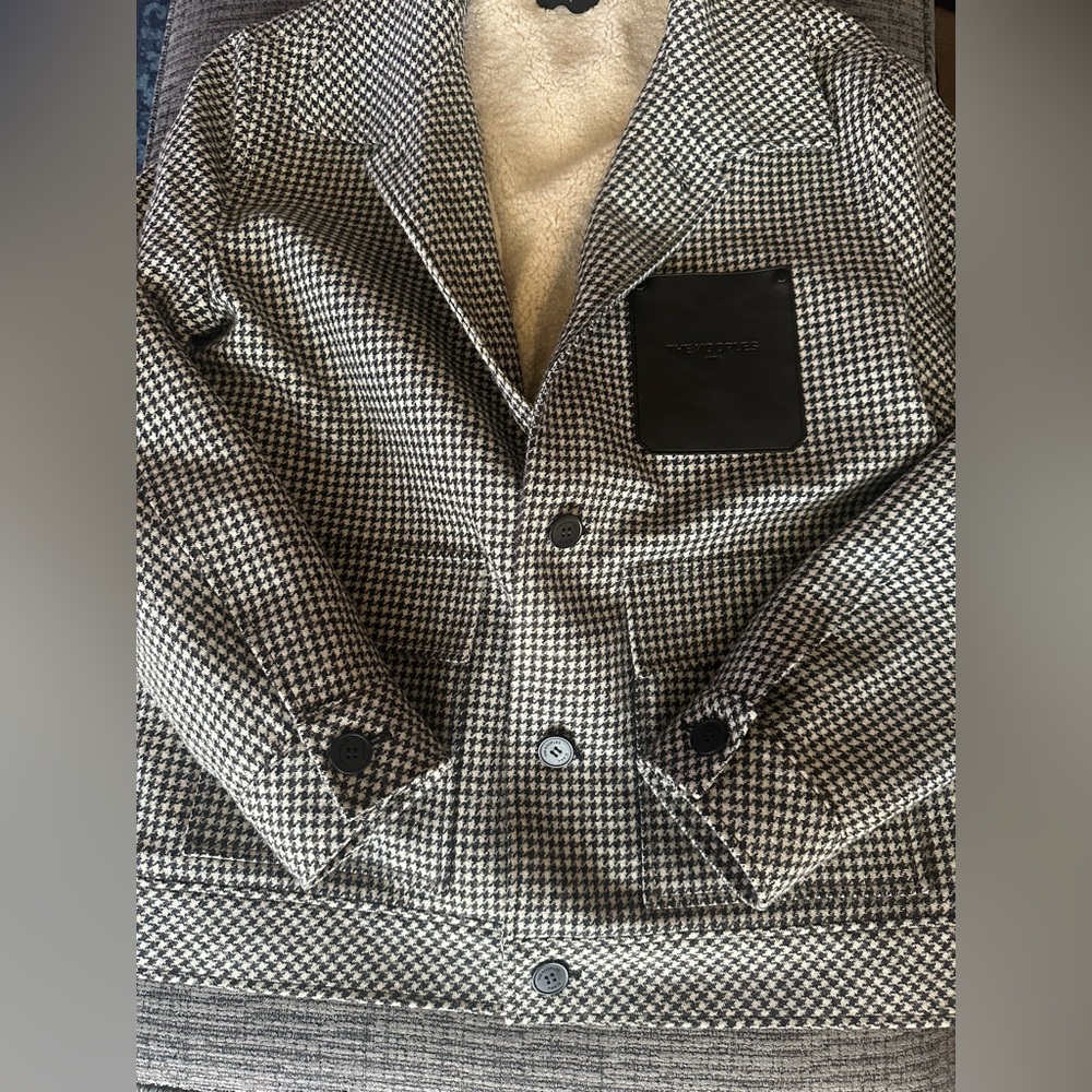 The Kooples Black and White Houndstooth Blazer sz L